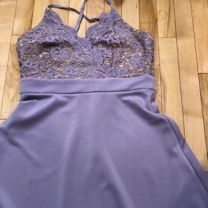 Lace top purple dress